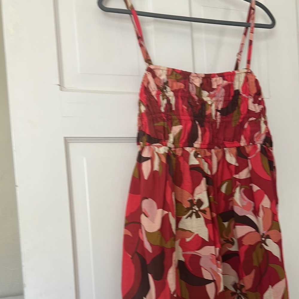 A New Day Floral midi dress - reds and Browns